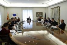 Spain's Prime Minister Mariano Rajoy heads a special cabinet meeting at the Moncloa Palace in Madrid, Spain, October 21, 2017. PHOTO BY REUTERS/Juan Carlos Hidalgo