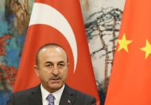 Turkish Foreign Minister Mevlut Cavusoglu attends a joint news conference with Chinese Foreign Minister Wang Yi in Beijing, China, June 15, 2018. PHOTO BY REUTERS/Jason Lee