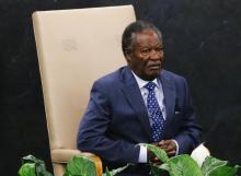 Zambia's President Michael Chilufya Sata waits to address the 68th session of the United Nations General Assembly at the U.N. headquarters in New York, September 24, 2013. PHOTO BY REUTERS/Ray Stubblebine