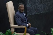 Zambia President Michael Chilufya Sata waits to speak during the 68th United Nations General Assembly at U.N. headquarters in New York, September 24, 2013. PHOTO BY REUTERS/Eduardo Munoz