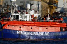 The charity ship Lifeline is seen at Boiler Wharf in Senglea, in Valletta's Marsamxett Harbour, Malta, June 27, 2018. PHOTO BY REUTERS/Darrin Zammit Lupi