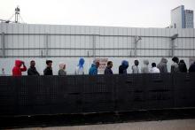 African migrants wait in line for the opening of the Population and Immigration Authority office in Bnei Brak, Israel, February 4, 2018. PHOTO BY REUTERS/Nir Elias