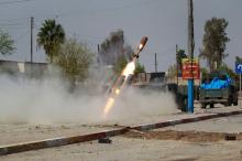 Iraqi rapid response members fire a missile against Islamic State militants during a battle with the militants in Mosul, Iraq, March 29, 2017. PHOTO BY REUTERS/Khalid al Mousily