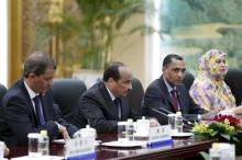 Mauritania's President Mohamed Ould Abdel Aziz (2nd L) meets with Chinese Premier Li Keqiang (not pictured) at the Great Hall of the People in Beijing, China, September 15, 2015. PHOTO BY REUTERS/Lintao Zhang