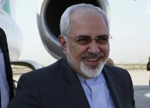 Iranian Foreign Minister Mohammad Javad Zarif arrives at the airport in Baghdad