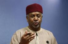 Nigeria's former National Security Advisor Mohammed Sambo Dasuki listens to a question after his address at Chatham House in London, January 22, 2015. PHOTO BY REUTERS/Andrew Winning