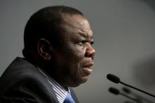 Zimbabwe's Prime Minister Morgan Tsvangirai addresses the media during a press briefing on the sidelines of the World Economic Forum in Cape Town, May 5, 2011. PHOTO BY REUTERS/Mark Wessels