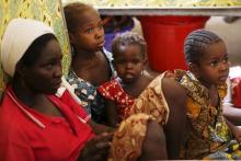 A mother and her children rescued from Boko Haram in Sambisa forest rest in the domitory at the Malkohi camp for Internally Displaced People in Yola, Adamawa State, Nigeria, May 3, 2015. PHOTO BY REUTERS/Afolabi Sotunde