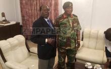 President Robert Mugabe poses with General Constantino Chiwenga at State House in Harare, Zimbabwe, November 16, 2017. PHOTO BY ZIMPAPERS/Joseph Nyadzayo