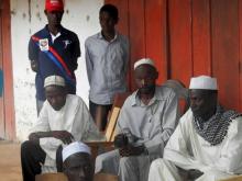 A group of Muslims gather within an enclave where they are confined due to violence in Dekoa, Central African Republic in this picture taken October 21, 2015. PHOTO BY REUTERS/Stringer