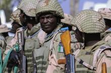 Nigerian Army soldiers stand as part of preparations for deployment to Mali, at the Nigerian Army peacekeeping centre in Jaji, near Kaduna, January 17, 2013. PHOTO BY REUTERS/Afolabi Sotunde