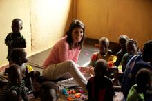 U.S. Ambassador to the United Nations Nikki Haley meets South Sudanese refugee children at the Nguenyyiel refugee camp in Gambella Region, Ethiopia, October 24, 2017. PHOTO BY REUTERS/Tiksa Negeri