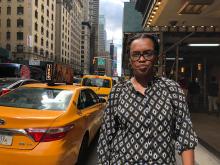 Somali-born British anti-FGM campaigner Nimco Ali in New York on Tuesday September 24, 2019, ahead of the launch of The Five Foundation. PHOTO BY Thomson Reuters Foundation/Belinda Goldsmith