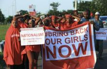 "#Bring Back Our Girls" campaigners participate in a lamentation parade, as more towns in Nigeria come under attack from Boko Haram in Abuja, November 3, 2014. PHOTO BY REUTERS/Afolabi Sotunde