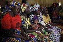 Parents of the Chibok girls attend a meeting with Nigeria's President Muhammadu Buhari at the presidential villa in Abuja, Nigeria, January 14, 2016. PHOTO BY REUTERS/Afolabi Sotunde