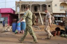 UN peacekeepers walk along a street in Bamako, Mali, April 11, 2016. PHOTO BY REUTERS/Joe Penney