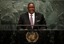 President Peter Mutharika of Malawi addresses the United Nations General Assembly in the Manhattan borough of New York, U.S., September 20, 2016. PHOTO BY REUTERS/Mike Segar