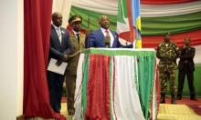 Burundi's President President Pierre Nkurunziza delivers his speech after being sworn-in for a third term following his re-election at the Congress Palace in Kigobe district, Bujumbura, August 20, 2015. PHOTO BY REUTERS/Evrard Ngendakumana
