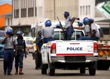 Police patrol in Harare, Zimbabwe, January 20, 2019. PHOTO BY REUTERS/Philimon Bulawayo
