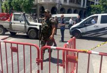 A member of security forces secure the site of an explosion at Charles de Gaulle street in downtown Tunis, Tunisia, June 27, 2019. PHOTO BY REUTERS/Zoubeir Souissi