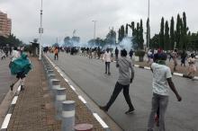 Police fire teargas at a protesting Shi'ite group, who were calling for the release of Sheikh Ibrahim Zakzaky, the leader of the Islamic Movement of Nigeria (IMN), in Abuja, Nigeria, July 11, 2019. PHOTO BY REUTERS/Abraham Achirga