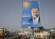 A billboard campaigning for presidential candidate, Patrice Talon, is seen along a road in the Akpakpa district in Cotonou, Benin, March 4, 2016. PHOTO BY REUTERS/Akintunde Akinleye