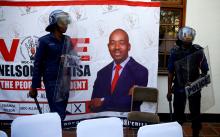 Riot police arrive at a press conference due to be addressed by opposition Movement for Democratic Change (MDC) leader Nelson Chamisa, ordering journalist out of the venue in Harare, Zimbabwe, August 3, 2018. PHOTO BY REUTERS/Philimon Bulawayo