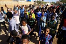 Sudanese demonstrators march during anti-government protests in Khartoum, Sudan, January 24, 2019. PHOTO BY REUTERS/Mohamed Nureldin Abdallah