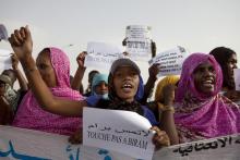 Mauritanian anti-slavery protesters. PHOTO BY REUTERS/Joe Penney
