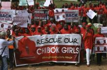 The Abuja wing of the "Bring Back Our Girls" protest group march to the presidential villa to deliver a protest letter to Nigeria's President Goodluck Jonathan in Abuja, calling for the release of the Nigerian schoolgirls in Chibok who were kidnapped by Islamist militant group Boko Haram