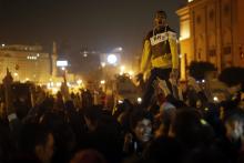 Anti-Mubarak protesters shout slogans against government and military rules after the verdict of former Egyptian President Hosni Mubarak's trial, around Abdel Moneim Riad square in downtown Cairo, November 29, 2014. PHOTO BY REUTERS/Amr Abdallah Dalsh