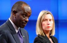 Rwanda's Foreign Minister Richard Sezibera and European Union foreign policy chief Federica Mogherini hold a joint news conference after an EU-African Union meeting in Brussels, Belgium, January 22, 2019. PHOTO BY REUTERS/Francois Lenoir