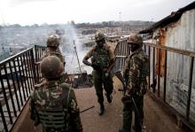 Anti-riot police officers deploy in Mathare, in Nairobi, Kenya, August 9, 2017. PHOTO BY REUTERS/Thomas Mukoya