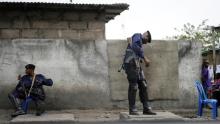 Riot policemen are pictured on a street in Kinshasa, Democratic Republic of Congo, September 25, 2016. PHOTO BY REUTERS/Goran Tomasevic