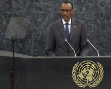 Rwanda's President Paul Kagame addresses the 68th United Nations General Assembly