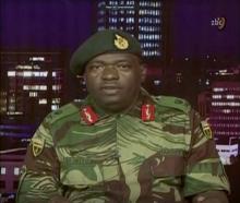 Zimbabwe Defence Forces Major-General SB Moyo makes an announcement on state broadcaster ZBC, in this still image taken from a November 15, 2017 video. PHOTO BY REUTERS/ZBC