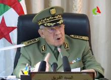 Algeria's army chief of staff Lieutenant General Ahmed Gaed Salah speaks during a meeting in Algiers, Algeria, in this handout still image taken from a TV footage released on April 2, 2019. PHOTO BY REUTERS/Canal Algerie 