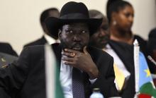 South Sudan's President Salva Kiir attends the signing of the Standard Gauge Railway agreement with China at the State House in Nairobi