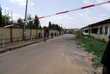 Security personnel seal the scene of a bomb attack in Kano