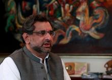 Pakistan's Shahid Khaqan Abbasi speaks during an interview with Reuters at his office in Islamabad, November 8, 2013. PHOTO BY REUTERS/Mian Khursheed