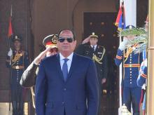 Egyptian President Abdel Fattah al-Sisi attends a welcoming ceremony with Sudan's President Omar al-Bashir (unseen) at the Ittihadiya presidential palace in Cairo, Egypt, January 27, 2019. in this handout picture courtesy of the Egyptian Presidency. PHOTO BY REUTERS/The Egyptian Presidency