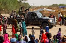 Nigerien soldiers patrol a camp of the city of Diffa during the visit of Niger's Interior Minister Mohamed Bazoum following attacks by Boko Haram fighters in the region of Diffa, Niger, June 18, 2016. PHOTO BY REUTERS/Luc Gnago