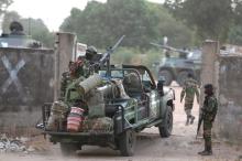 ECOWAS soldiers are seen carrying out a patrol at the border of Gambia in Karang, Senegal, January 20, 2017. PHOTO BY REUTERS/Thierry Gouegno