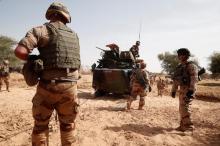 French soldiers open a road near Tin Hama, Mali, October 20, 2017. PHOTO BY REUTERS/Benoit Tessier