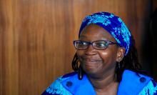 Ugandan academic Stella Nyanzi appears at Buganda Road court charged with cybercrimes , in Kampala, Uganda, April 25, 2017. PHOTO BY REUTERS/James Akena