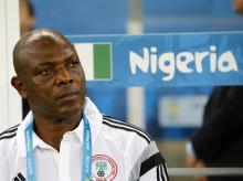 Nigeria's coach Stephen Keshi looks on before their 2014 World Cup Group F soccer match against Bosnia and Herzegovina at the Pantanal arena in Cuiaba, June 21, 2014. PHOTO BY REUTERS/Eric Gaillard