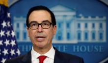 U.S.Treasury Secretary Steve Mnuchin announces measures taken to maximize pressure on North Korea to abandon its weapons programs during a press briefing at the White House in Washington, U.S., June 29, 2017. PHOTO BY REUTERS/Kevin Lamarque