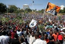 Supporters of Kenyan opposition leader Raila Odinga of the National Super Alliance (NASA) coalition gather ahead of Odinga's planned swearing-in ceremony as the President of the People's Assembly at Uhuru Park in Nairobi, Kenya, January 30, 2018. PHOTO BY REUTERS/Baz Ratner