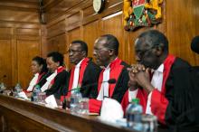 Kenya's Supreme Court judges preside before delivering a detailed ruling laying out their reasons for annulling last month's presidential election in Kenya's Supreme Court in Nairobi, Kenya September 20, 2017. PHOTO BY REUTERS/Baz Ratner