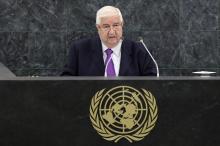 Syrian Foreign Minister Walid al-Moualem addresses the 68th session of the United Nations General Assembly